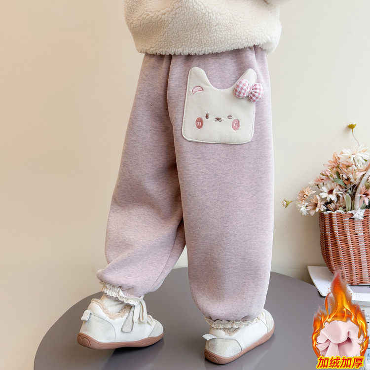 女童裤子秋冬款2025新款童装洋气宝宝加绒休闲裤儿童宽松束脚卫裤,童装/婴儿装/亲子装,裤子,淘宝优惠券,粉丝福利购,淘宝优惠卷