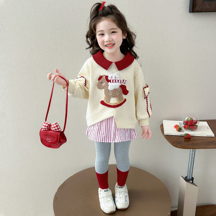 女童卫衣套装春装2026新款洋气时髦儿童衣服宝宝春秋打底裤两件套