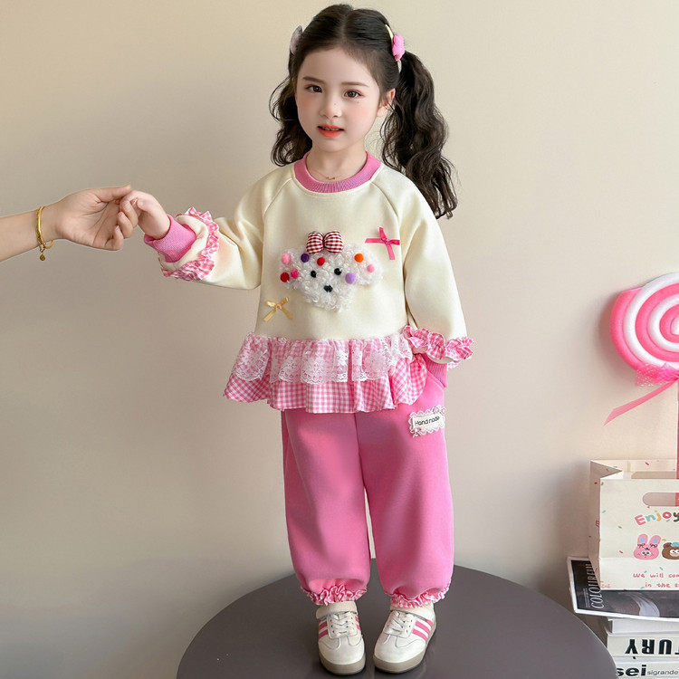 女童卫衣套装春秋2026新款儿童春季洋气时髦春装女宝宝休闲两件套