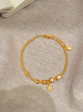 轻奢小众手串沙金不掉色手链