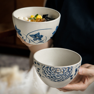 巷子尾〖复古花卉〗4.5英寸陶瓷米饭碗2026新款 饭碗家用吃饭小碗