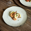 巷子尾〖复古不规则平盘〗好看 西餐餐盘牛排盘浮雕陶瓷盘子家用