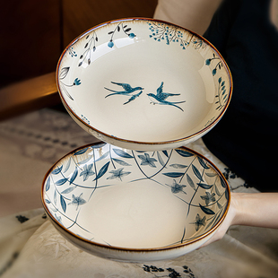 巷子尾〖好看的菜碗〗8.5英寸不规则深盘陶瓷沙拉碗创意餐具面碗