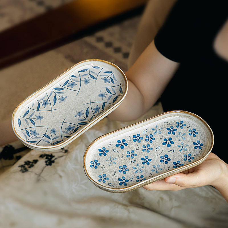 巷子尾〖漂亮盘子〗中古风椭圆盘陶瓷寿司盘小吃碟精致早餐盘微瑕,餐饮具,盘,淘宝优惠券,粉丝福利购,淘宝优惠卷