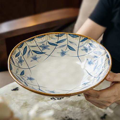 巷子尾桔梗日式陶瓷盘子菜盘家用