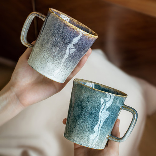 巷子尾情侣杯子水纹陶瓷咖啡杯