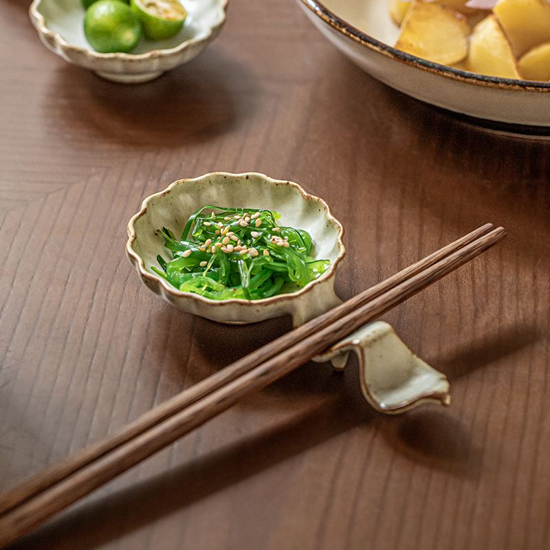 巷子尾粗陶味碟创意陶瓷筷架