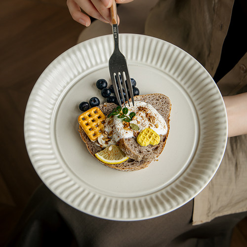 巷子尾浮雕陶瓷深盘牛排甜品摆盘