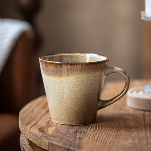 咖啡杯陶瓷马克杯家用茶杯 巷子尾〖美拉德色系杯子〗复古水杯新款