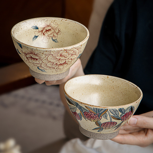 饭碗〗复古做旧高脚碗陶瓷小碗家用糖水碗早餐粥碗 巷子尾〖好看