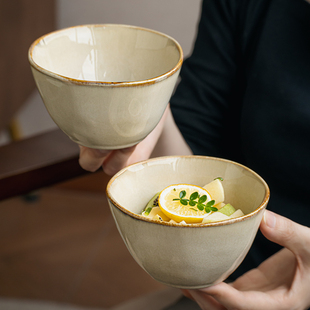 巷子尾〖复古加高〗4.5英寸米饭碗陶瓷小碗怀旧糖水碗日式 吃饭碗