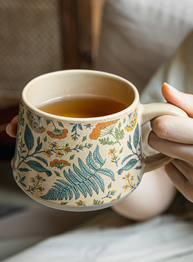 巷子尾〖花季限定〗漂亮手工马克杯中古风陶瓷咖啡杯子闺蜜礼物女