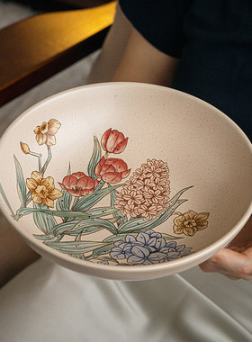 巷子尾〖直戳审美〗高颜值餐具陶瓷菜碗芝麻釉面碗复古敞口沙拉碗