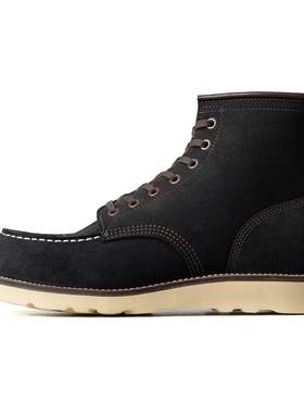 City MocToe Boot -luosjiet®boots-Black Oiled Nubuck Reverse