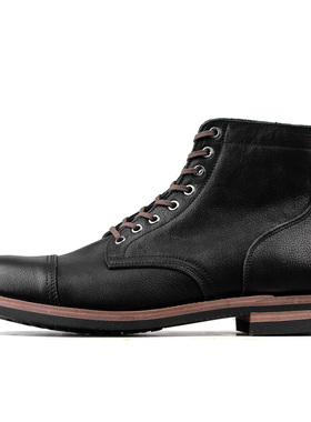 CapToe Service Boot-luosjiet®boots-Black Xizang Yak Leather