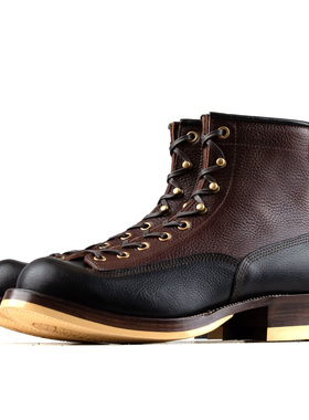Monkey boots-Brown/Black Grain Bull Hide-xbxs®boots factory