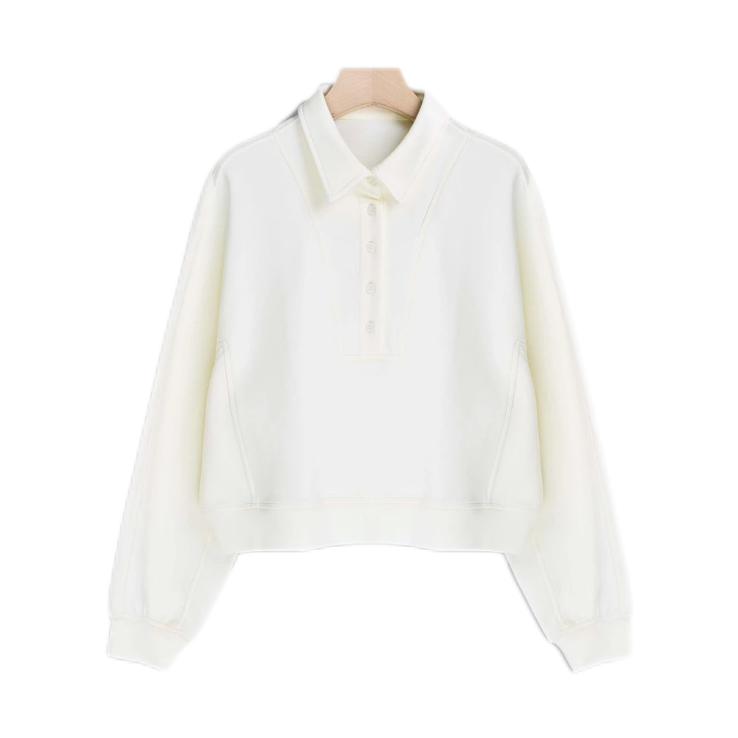 小众时尚宽松简约纯色纽扣卫衣