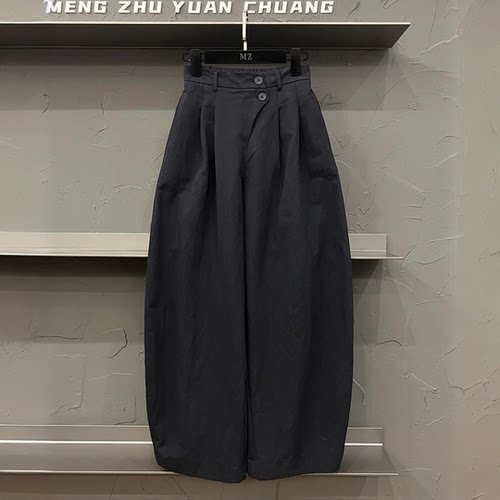 高腰阔腿半松紧宽松显瘦百搭秋季