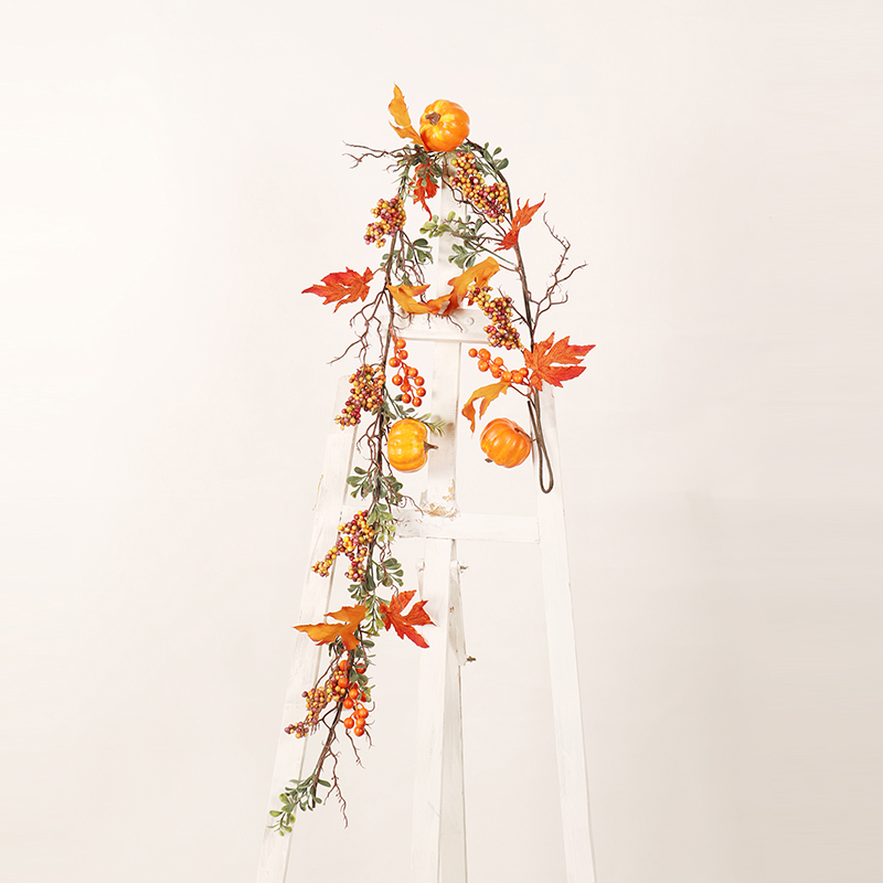 仿真秋色装饰品南瓜枫叶藤条