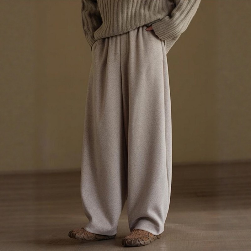 绵羊毛2025秋冬新款垂坠顺滑长裤