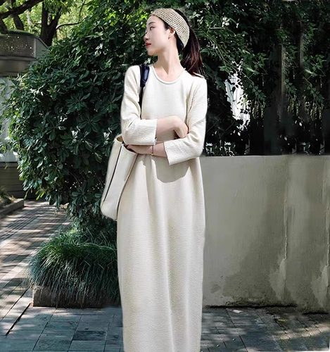 新品外穿打底显瘦长袖连衣裙女