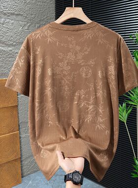 胸围170男半袖T恤2026新款400斤加肥加大码V领短袖t恤夏胖子薄款