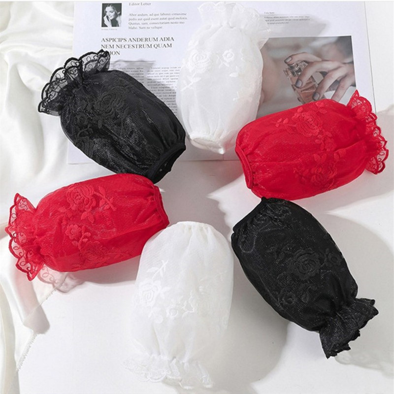 黑红蕾丝袖套韩版时尚碎花成人