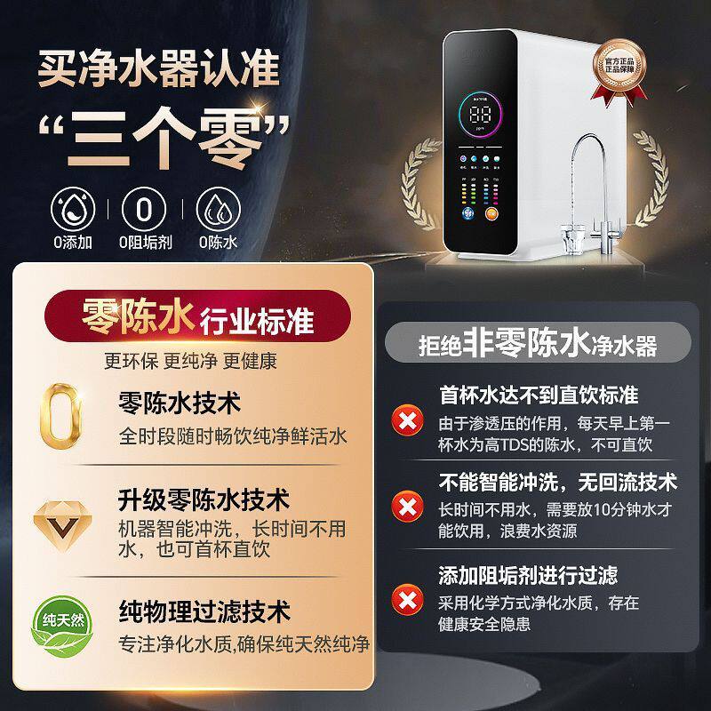 沁园皇统净水器家用直饮厨房RO反渗透自来水过滤器净水机