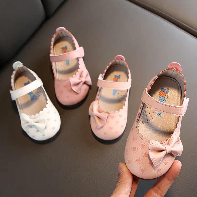 the republic of korea girl leather shoes Princess shoes Round bow soft sole lovely Velcro Performance shoes dance pupilin the Shoes/Baby Shoes/Parent-child shoes , Leather shoes  category - from Buy2taobao.com to provide professional Taobao agent buy service