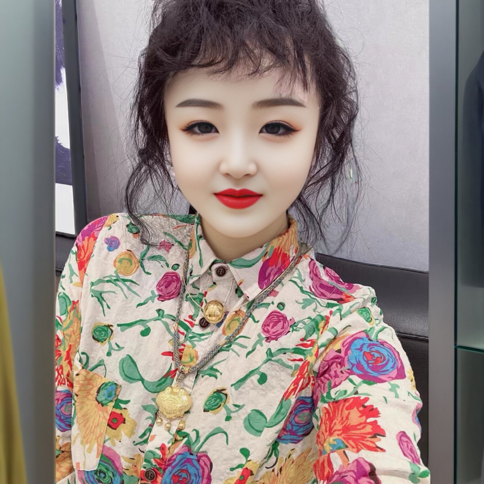 韩版时尚春季棉麻休闲衬衣宽松长袖百搭薄款打底衬衫洋气碎花上衣