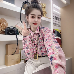 棉麻舒适宽松显瘦高级感女衬衣打底衫 长袖 潮 洋气春秋新款 欧货时尚