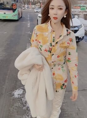 长袖棉麻衬衫时尚大码宽松