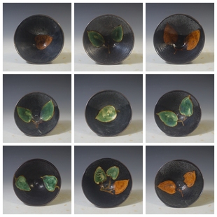 仿古瓷器 复古南宋风格 吉州窑黑釉木叶碗 斗笠碗 古董古玩收藏品