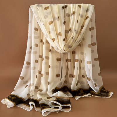 秋冬高档纱巾长条洋气新款丝巾时尚百搭女士保暖围巾爆款防晒披肩