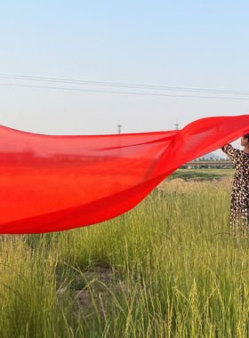 5米超大红色丝巾夏百搭女纯色4米纱巾春秋3米长洋气时尚防晒披肩