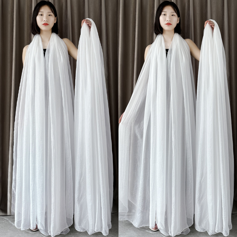 纯白色长款围巾女纱巾超大白丝巾春秋防晒百搭夏季广场舞妈妈披肩