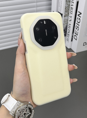 三只鱼【日系果冻壳液态硅胶奶黄色】适用华为mate80RS非凡大师/80/70pro手机壳新款简约防摔全包保护套男女
