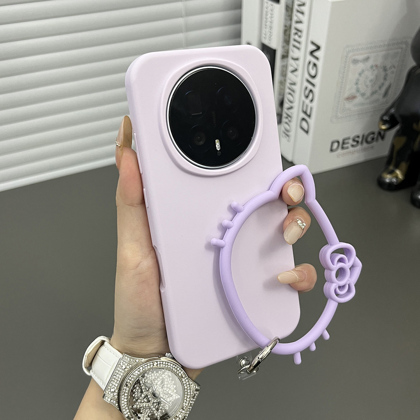 三只鱼【时尚液态硅胶豆紫色手提环】适用于荣耀magic8/7/6pro/x70/60手机壳新款气质防摔小众全包保护套男女,3C数码配件,手机保护套/壳,淘宝优惠券,粉丝福利购,淘宝优惠卷