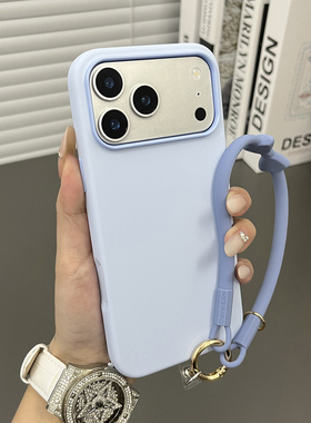 三只鱼【个性液态硅胶浅蓝色手提绳】适用苹果17/16/15/14promax手机壳新款ipone潮牌防摔全包保护套男女创意