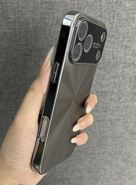 三只鱼【个性镭射CD纹钛灰色】适用于苹果17/16/15/14promax手机壳新款ipone电镀潮牌网红防摔全包保护套男女