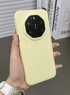三只鱼【日系肤感液态硅胶奶黄色】适用于华为mate80rs非凡大师80/70pro手机壳新款ins风防摔保护套男女小众
