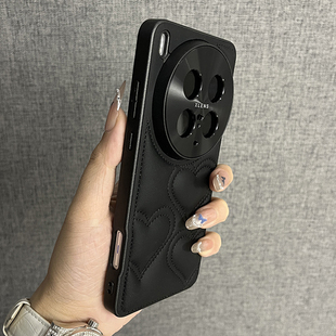 三只鱼【甜酷压线爱心石墨黑】适用vivox200ultra/x200Pro/x200手机壳新款小香风高档网红防摔保护套男女个性