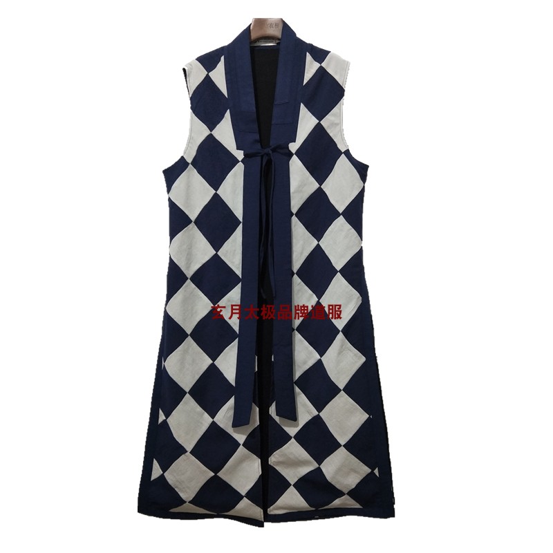 武当道士 袈裟 方格拼接百纳服 八卦衣道袍 服装香衣 养生缘亚麻