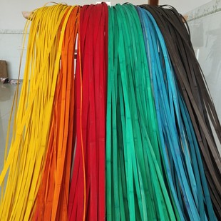 红色竹条红黄蓝绿橙紫黑园艺花艺婚庆装 饰手工diy竹编彩色竹篾条