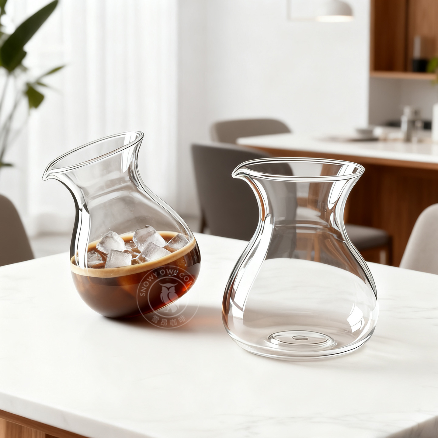 雪昂日式手冲咖啡壶分享壶 滴滤壶闻香壶品鉴分享杯耐热玻璃壶