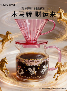 雪昂咖啡分享壶咖啡滤杯手冲壶 V60滤杯树脂锥形滴漏杯咖啡萃取杯