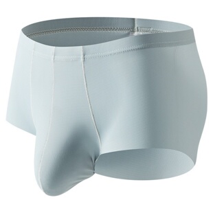 无痕冰丝男士内裤高弹性感激凸大囊袋男生透气运动零感纯色平角裤