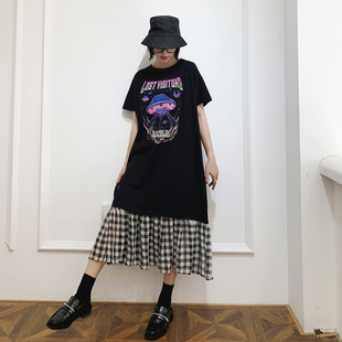 加大码胖mm连衣裙巨显瘦宽松遮肚子裙子夏天短袖洋气2025年新款夏