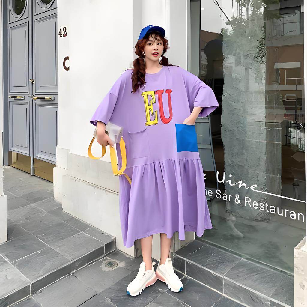 加大码胖mm连衣裙巨显瘦宽松遮肚子裙子夏天短袖洋气2026年新款夏