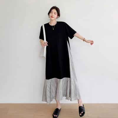 小众设计师连衣裙胖mm显瘦2026新款遮肚藏肉裙子宽松法式轻奢女装